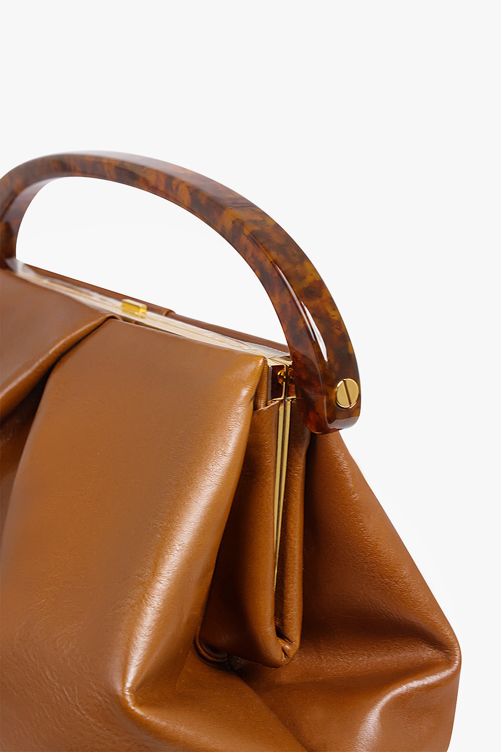MEDIUM RESIN HANDLE BAG | TAN - 4