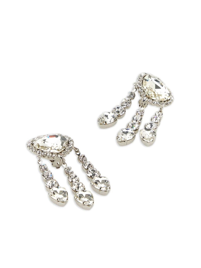 Alessandra Rich heart crystal-embellished earrings outlook