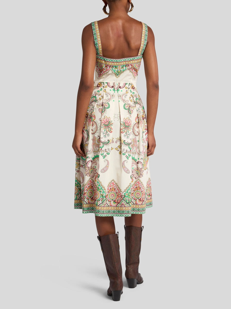PRINTED COTTON MIDI DRESS - 4