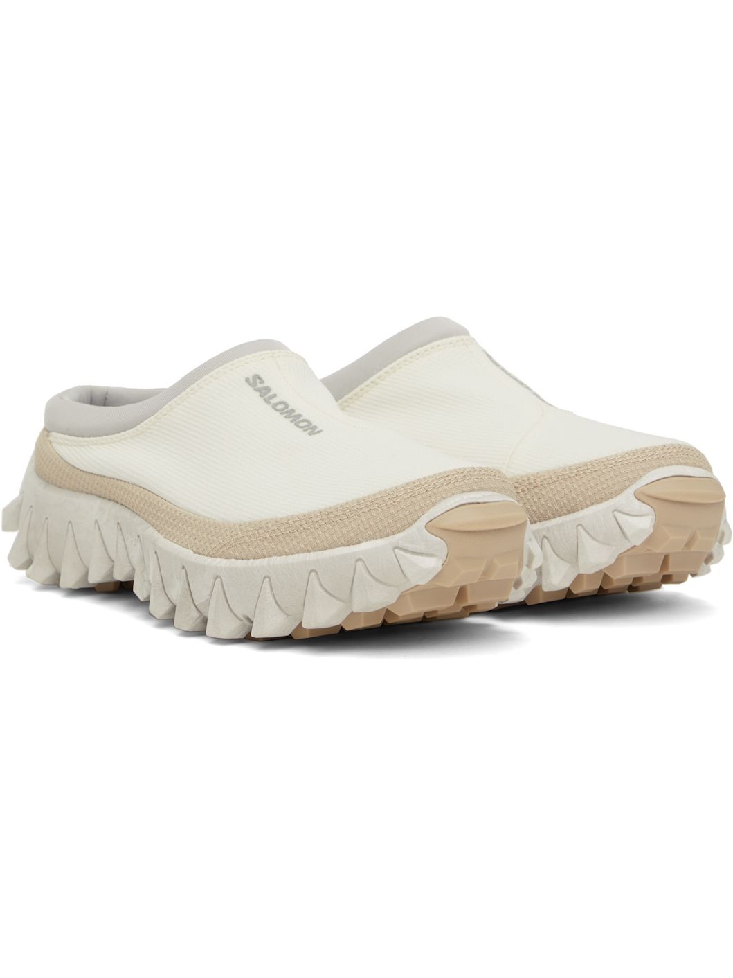 Beige & Off-White Snowclog Sneakers - 4