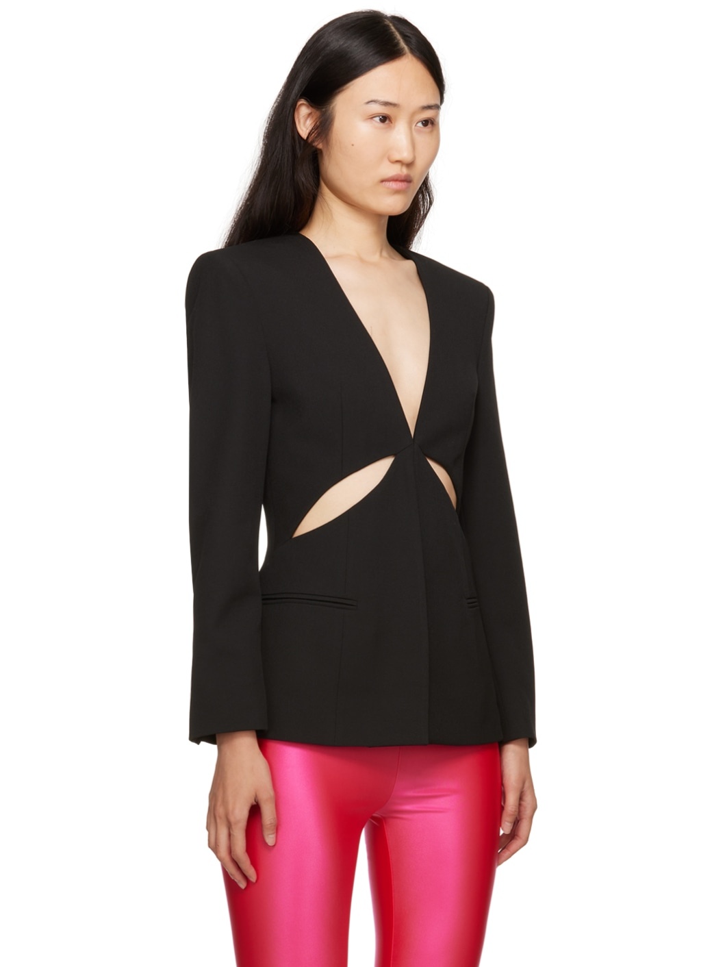 Black Slashed Blazer - 2