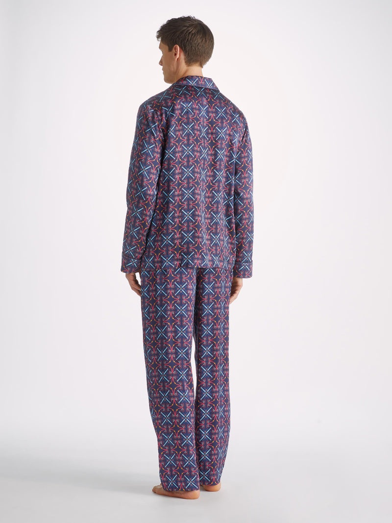 Men's Pyjamas Brindisi 93 Silk Satin Navy - 4