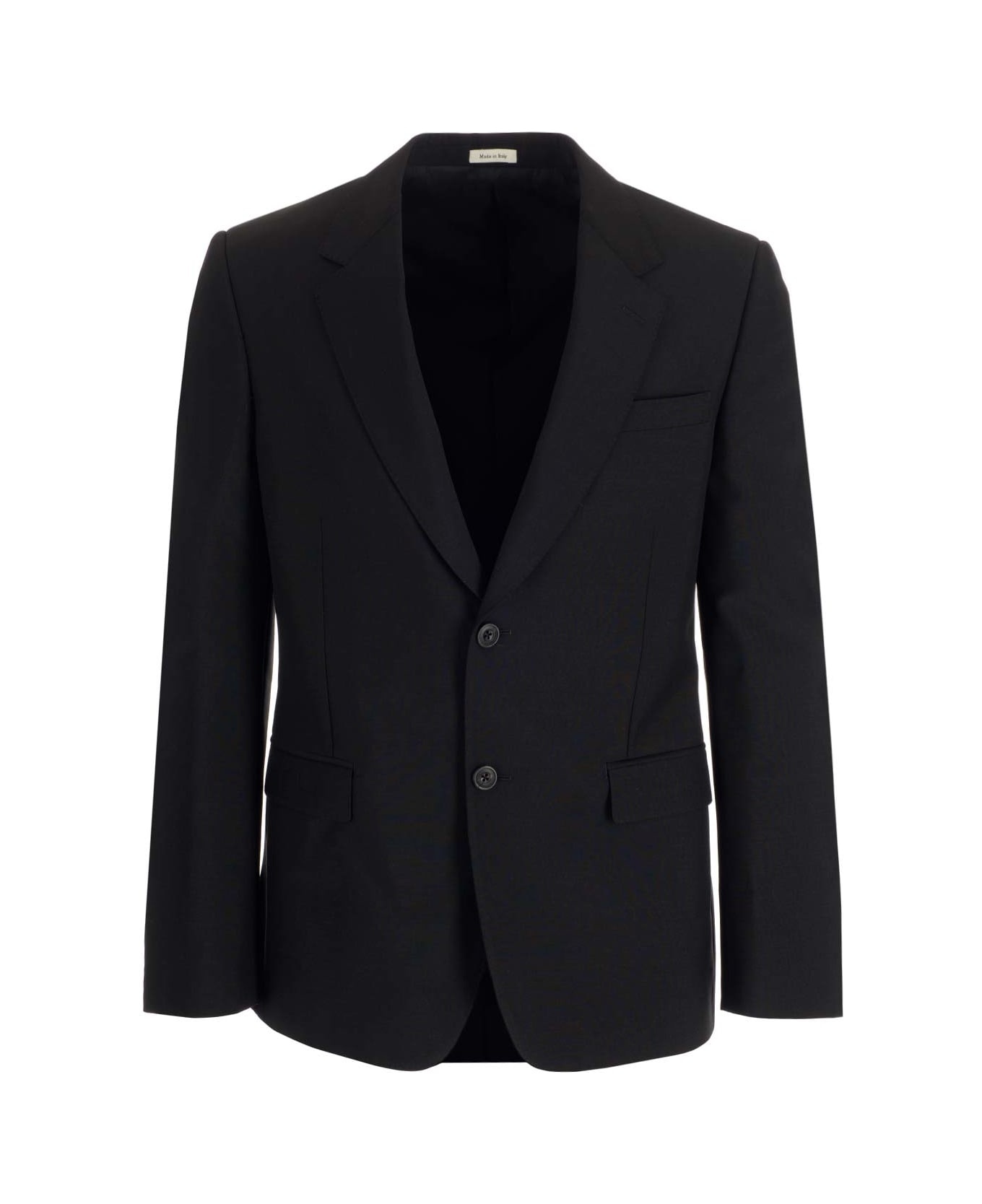 Black Wool Single-breasted Jacket - 1