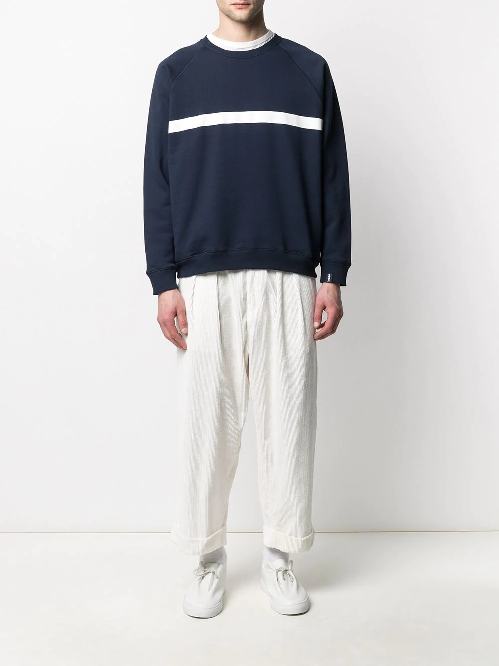 horizontal-stripe crew-neck sweatshirt - 2