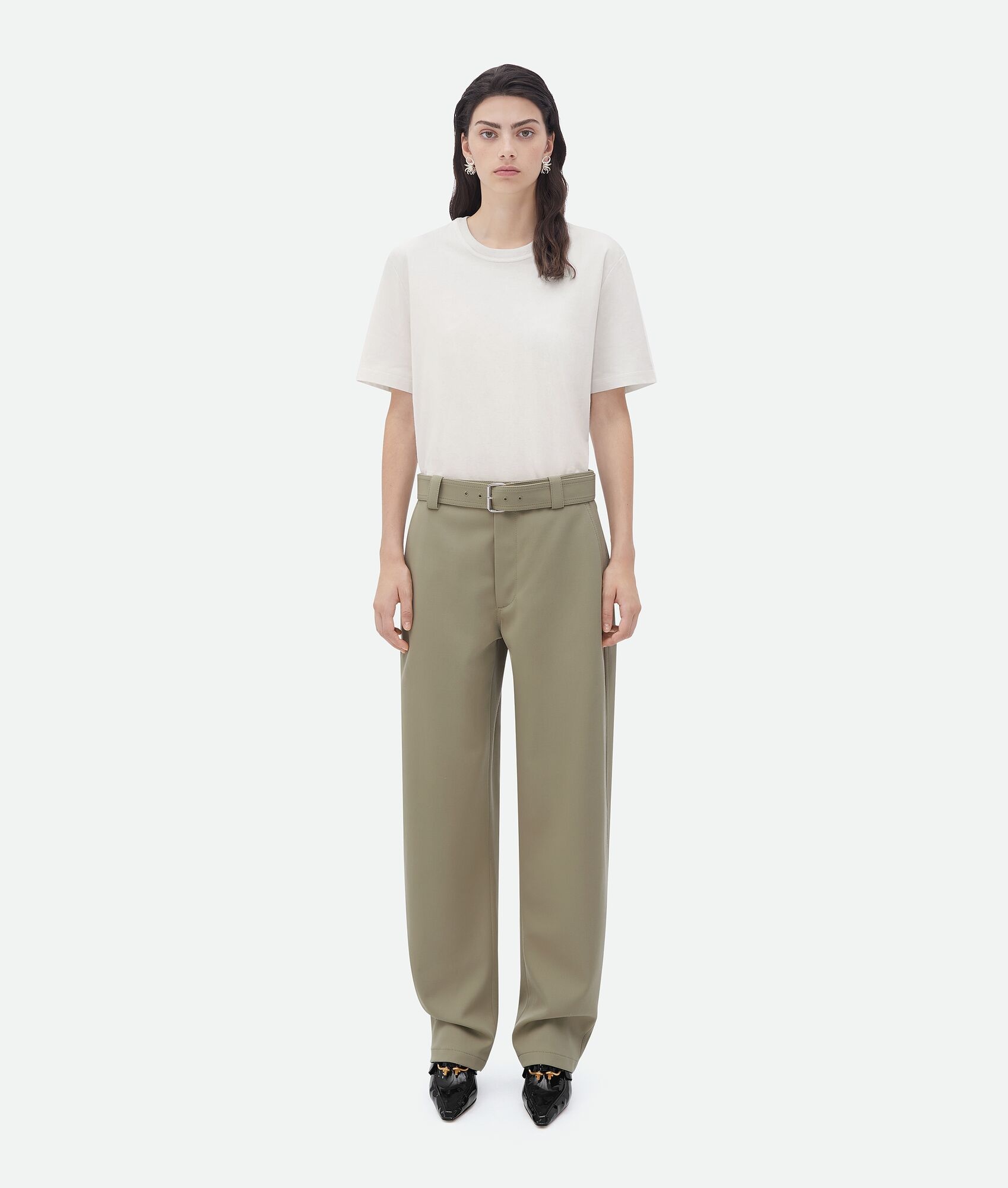 Tapered Leg Grain De Poudre Pants - 1