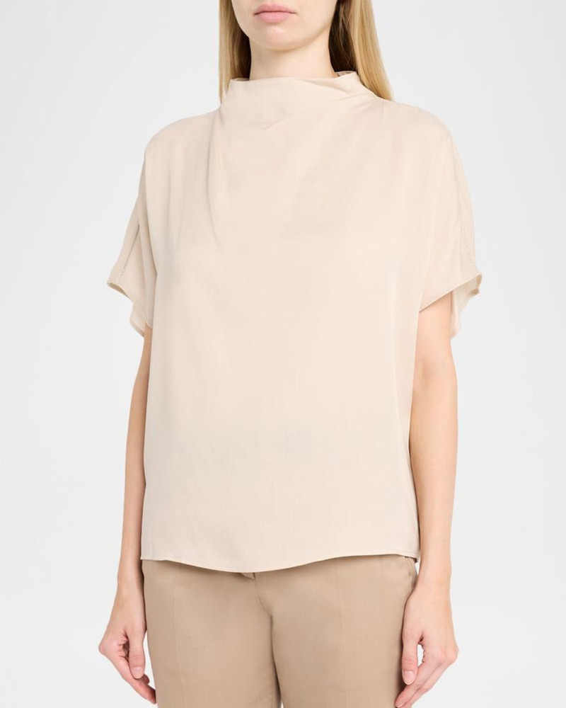 Chain-Trim Mock-Neck Shirt 4