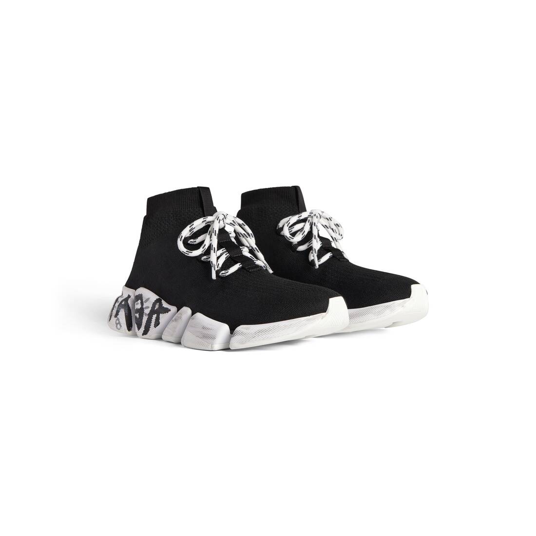 Men's Speed 2.0 Lace-up Graffiti Recycled Knit Sneaker  in Black - 2