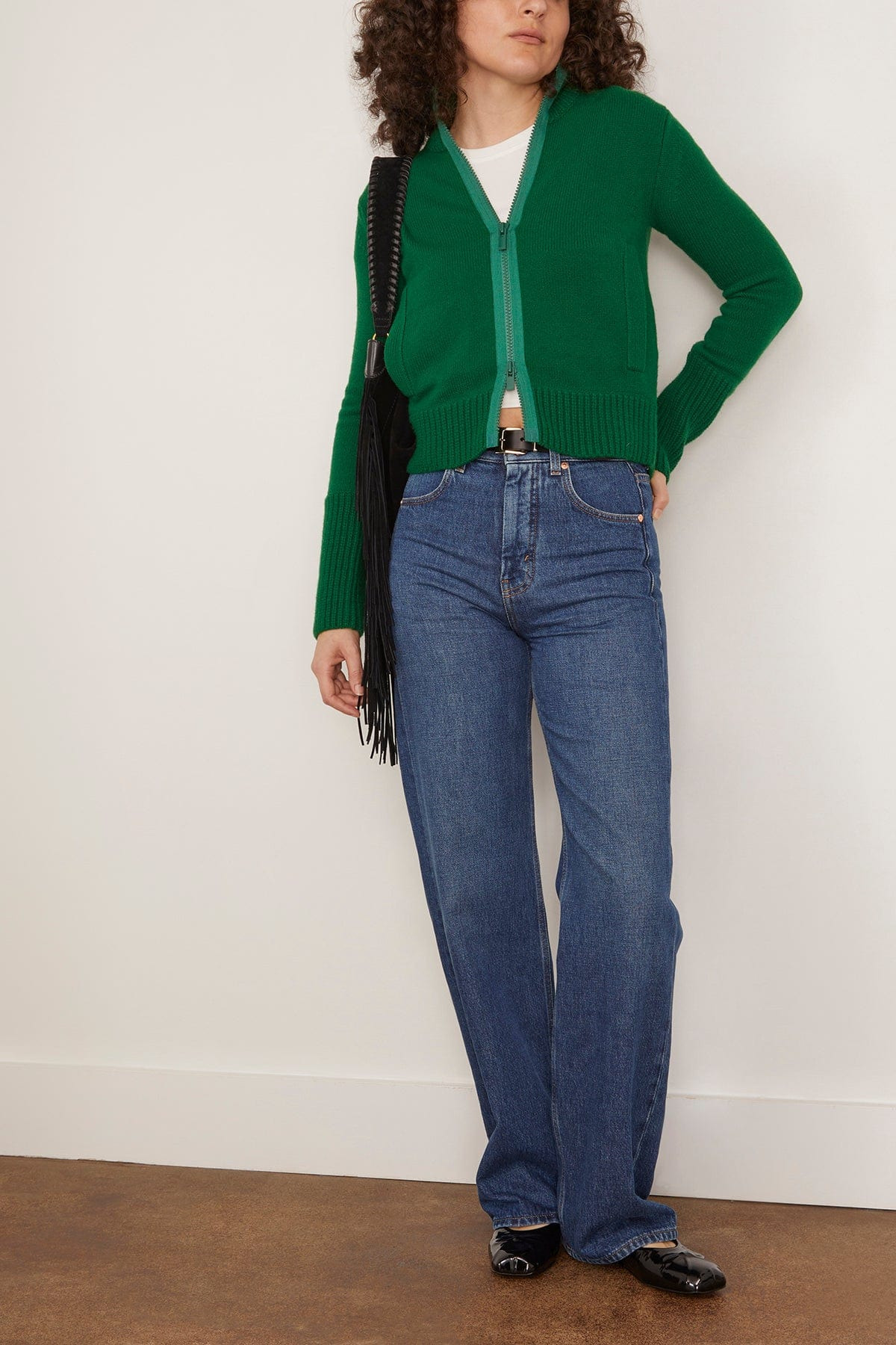 Wool Knit Blouson in Green - 2