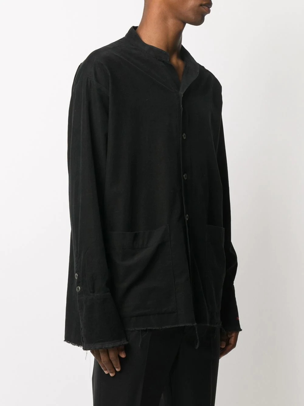 raw-edge cotton shirt - 3