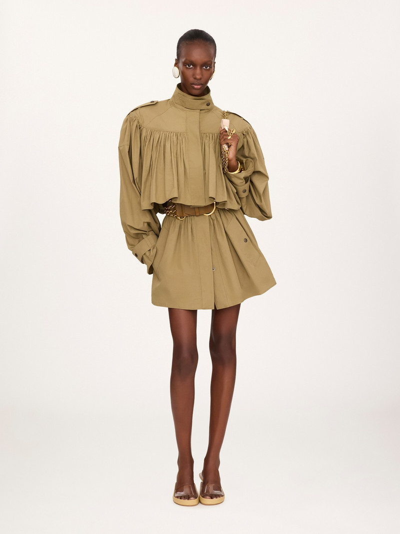 Chloé HIGH-NECK SHORT TRENCH COAT IN COTTON POPLIN outlook