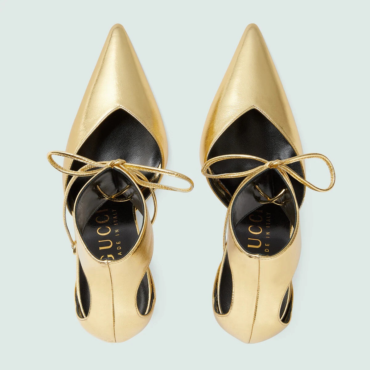 Women's high heel metallic pump - 5