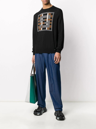 FENDI geometric FF crewneck jumper outlook