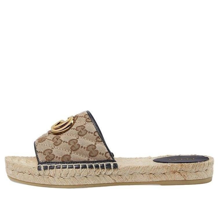 (WMNS) Gucci GG matelass canvas espadrille sandal 'Brown' 620120-KQWM0-9765 - 1