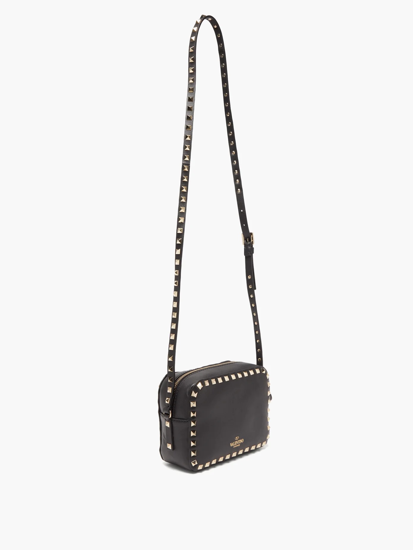 Rockstud mini leather cross-body bag - 4