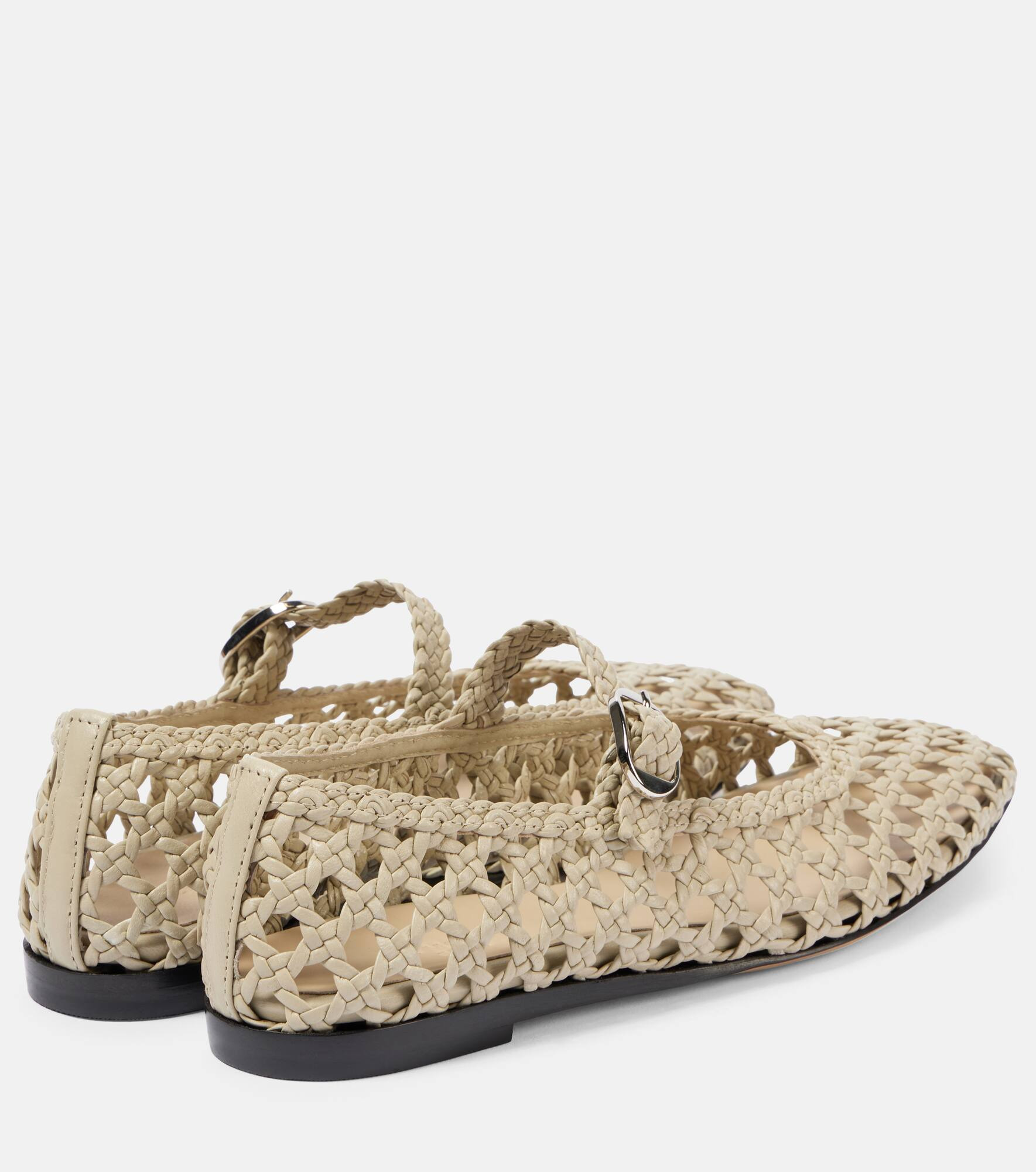 Woven leather ballet flats - 2