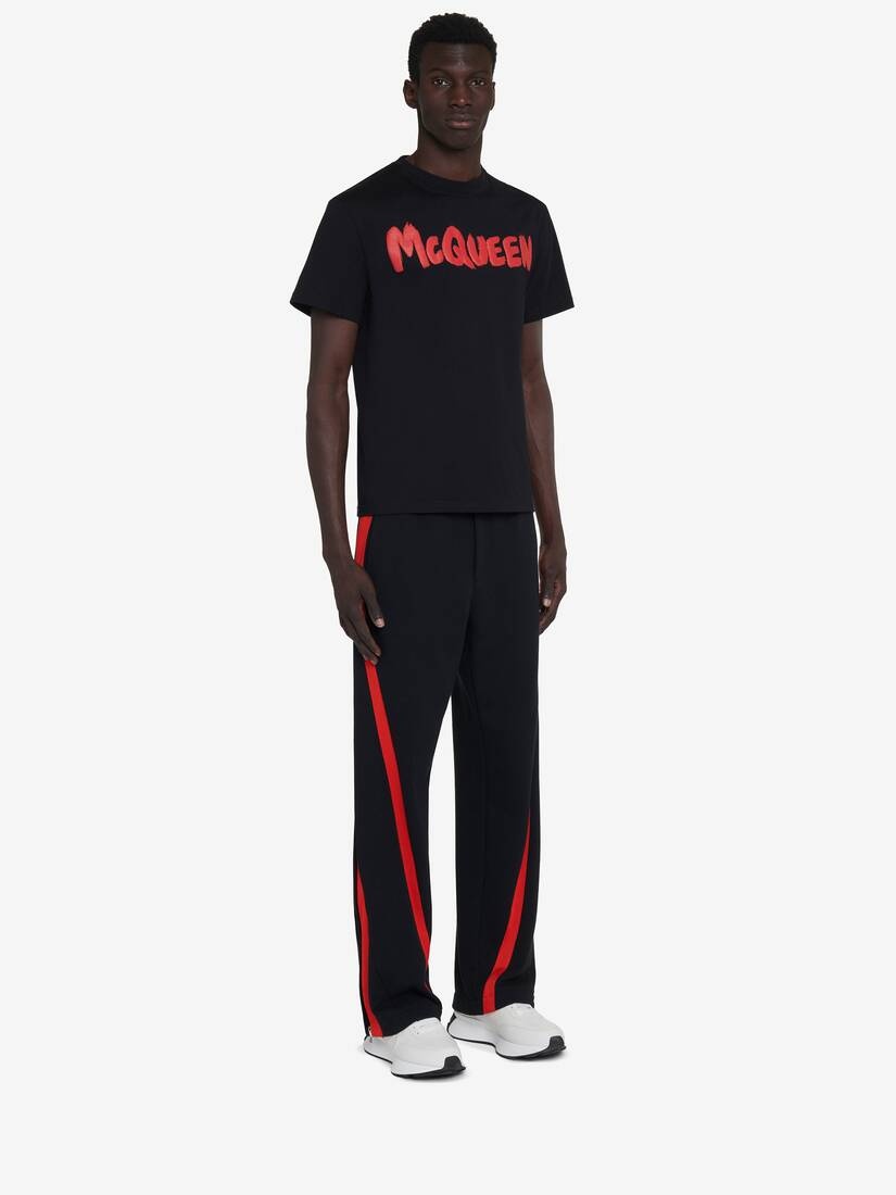 Men's McQueen Graffiti T-shirt in Black/red - 4