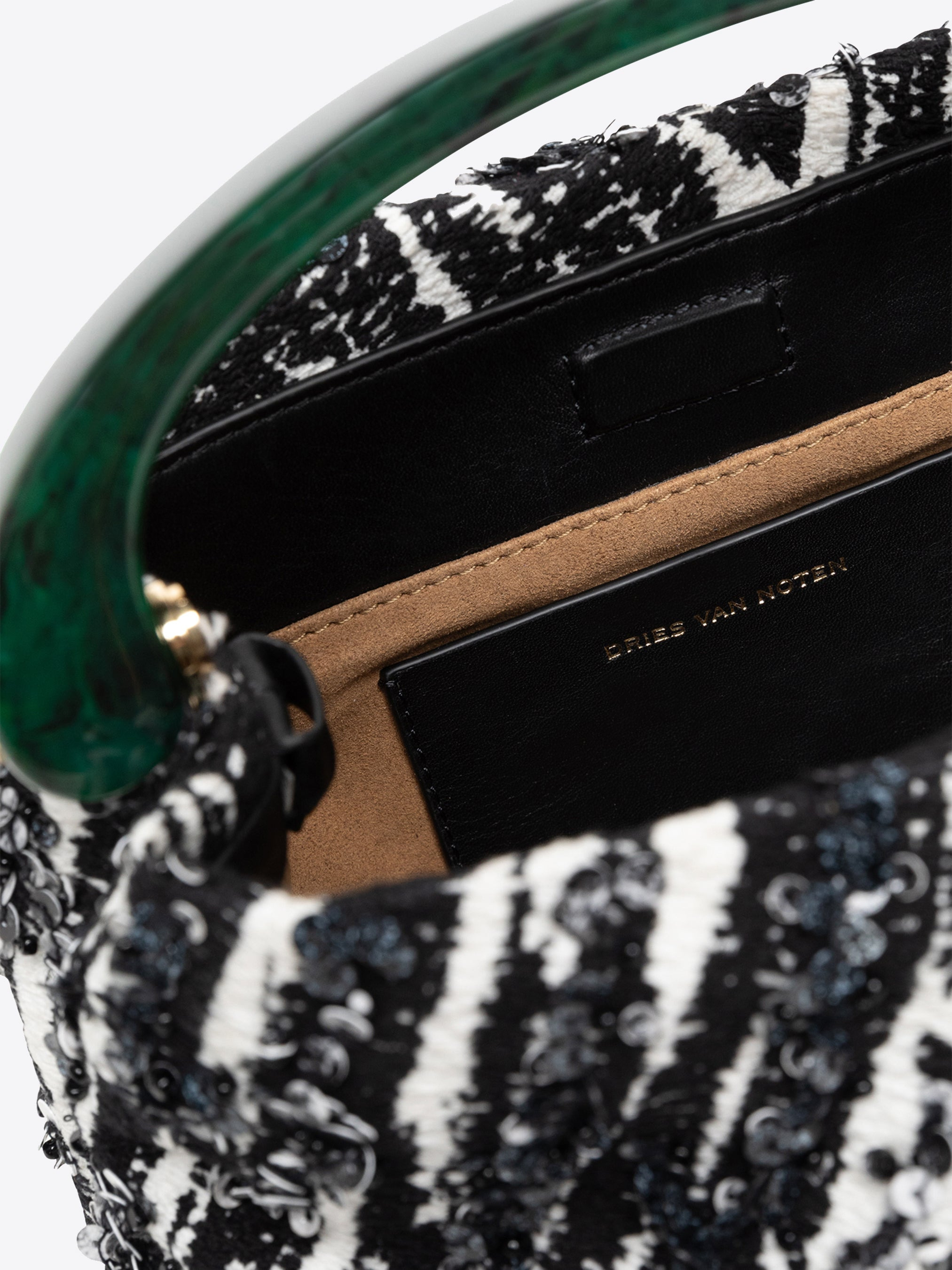 SMALL PLEATED JACQUARD BAG - 5
