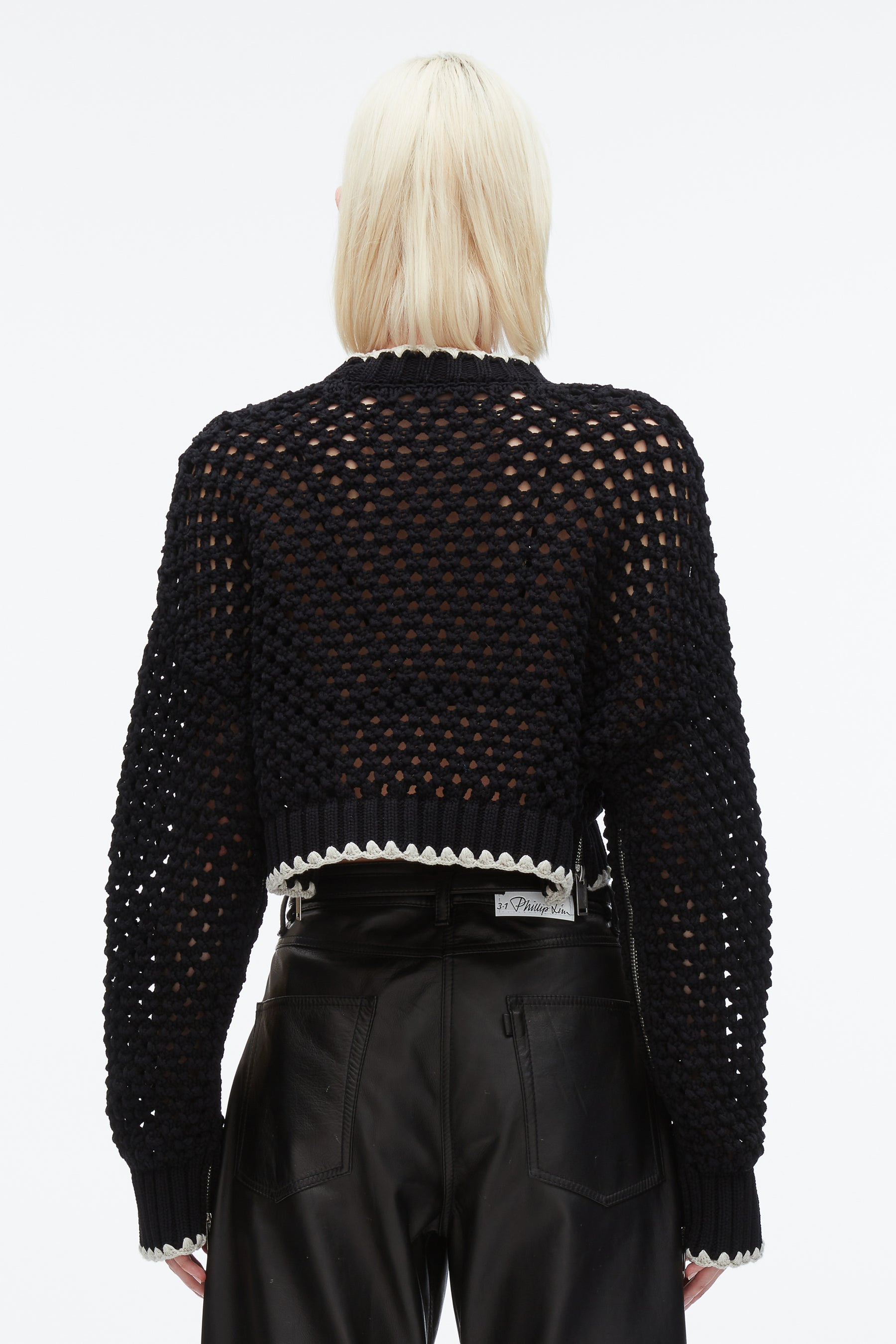 Open Work Cropped Sweater - 5