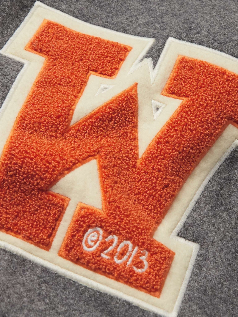 Appliquéd Wool-Blend and Leather Varsity Jacket 3