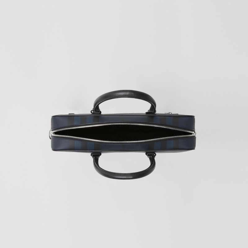 London Check and Leather Briefcase 5