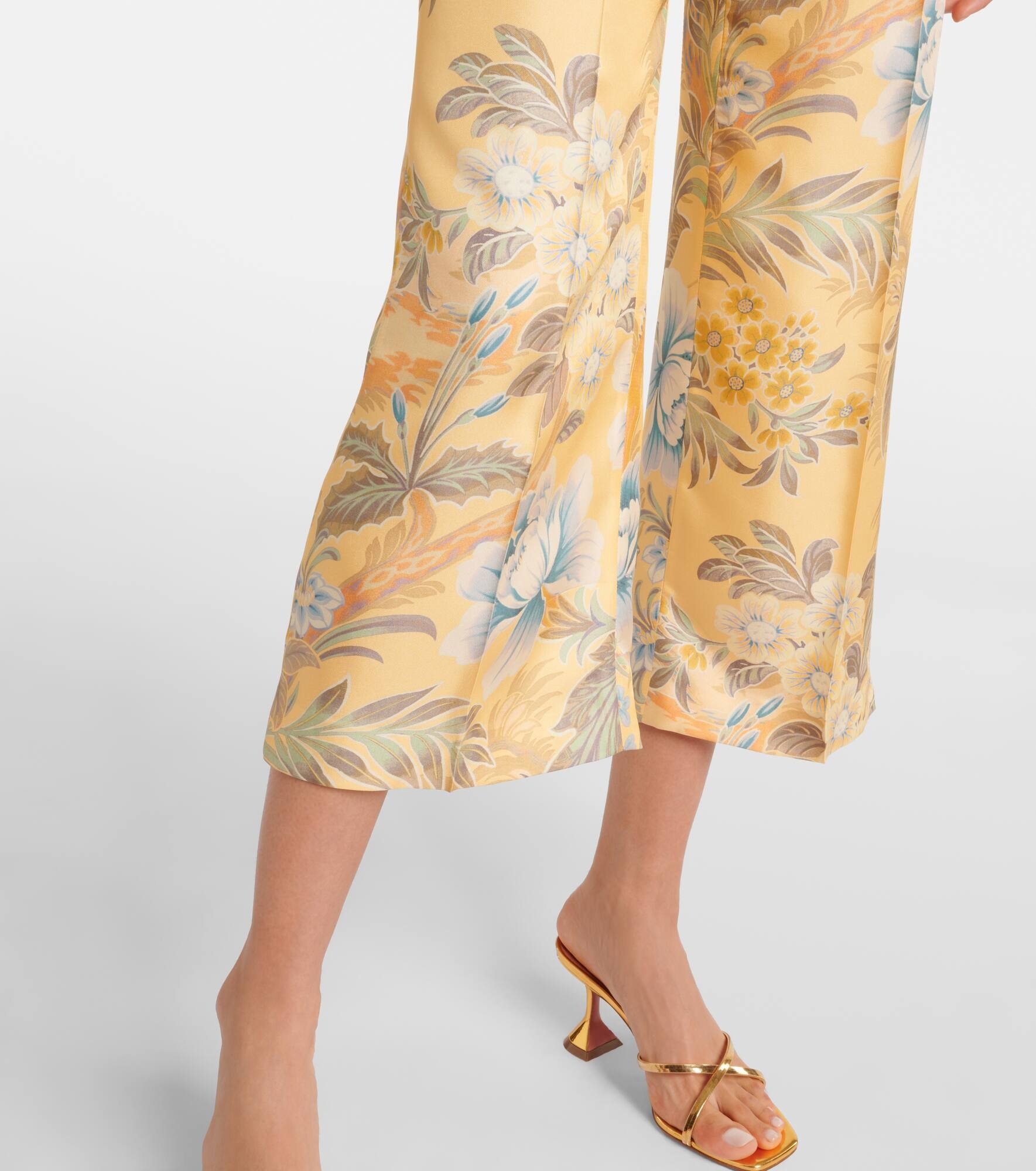 Printed silk wide-leg pants - 5