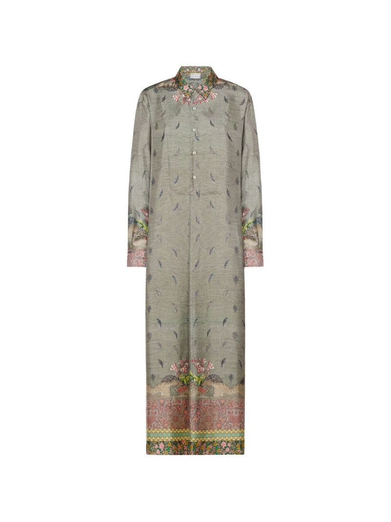 Aloe botanical-print maxi shirt dress 1