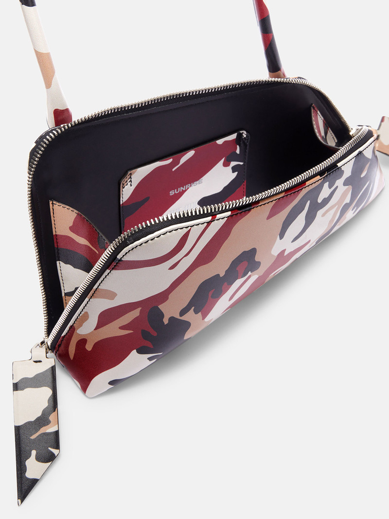 ''SUNRISE'' BEIGE, BLACK, RED AND NUDE SHOULDER BAG 4