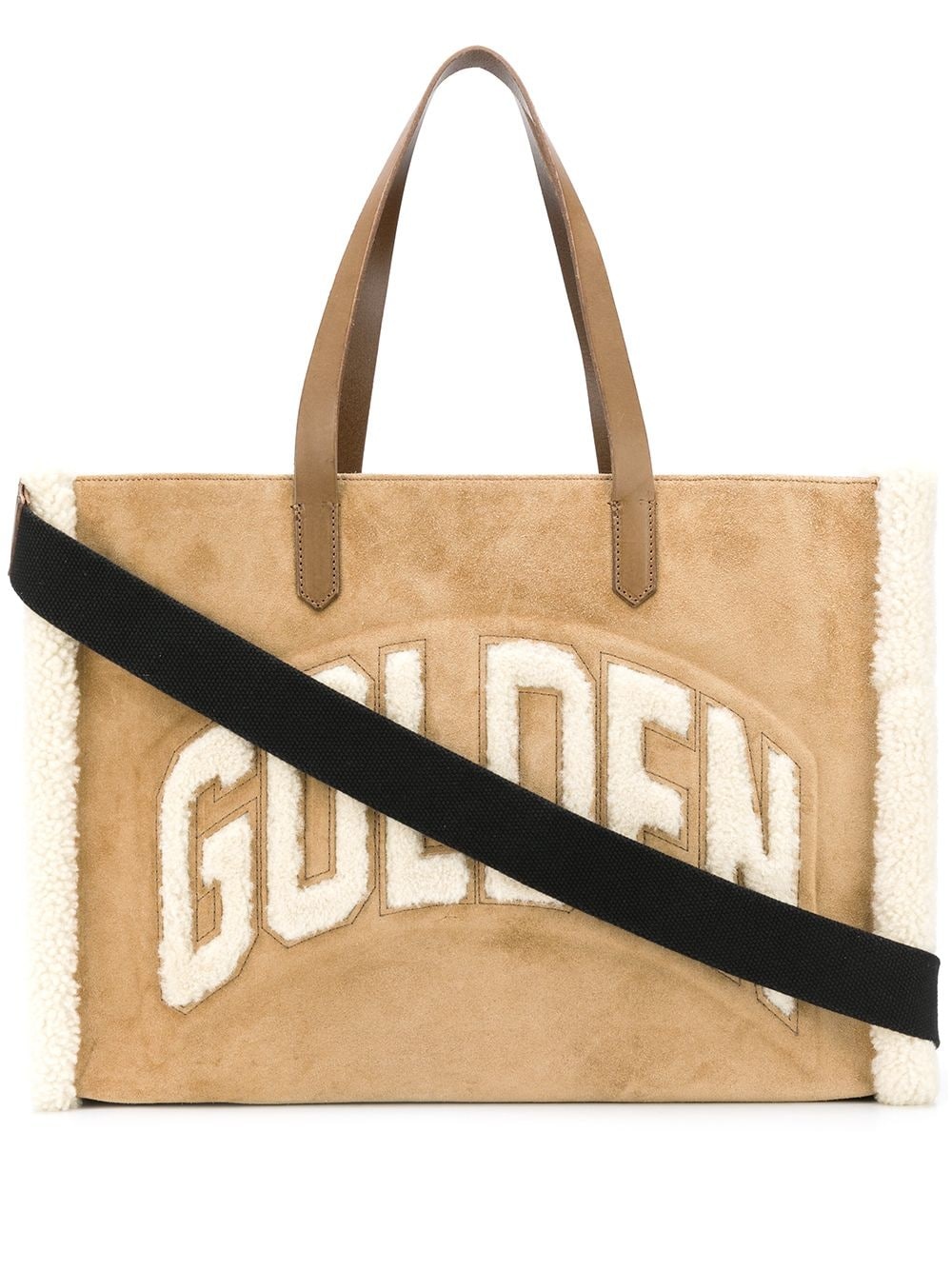 textured fleece logo tote bag - 1