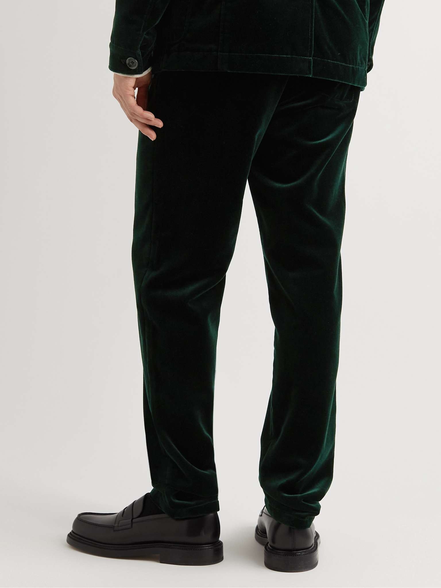 Fishtail Slim-Fit Cotton-Velvet Suit Trousers - 4