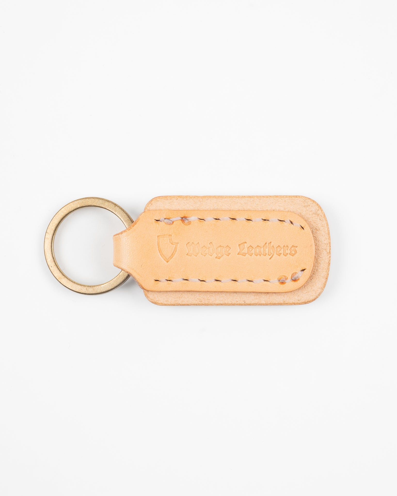IHG-067-NAT Buttero Leather Key Ring w/Embossed Iron Heart Logo - Natural - 3