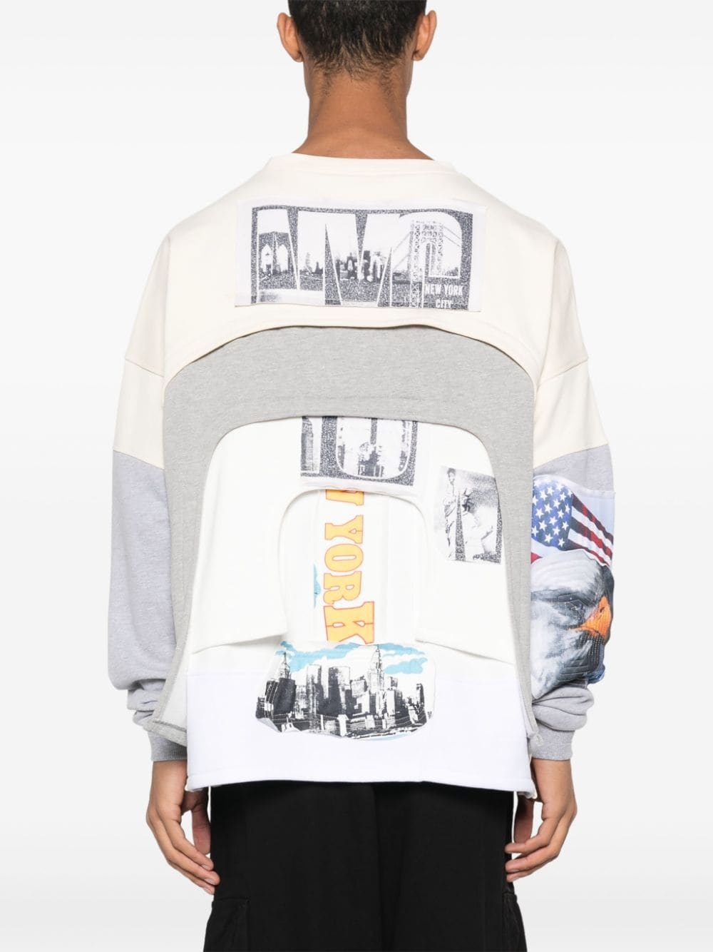 graphic-print layered sweatshirt - 4