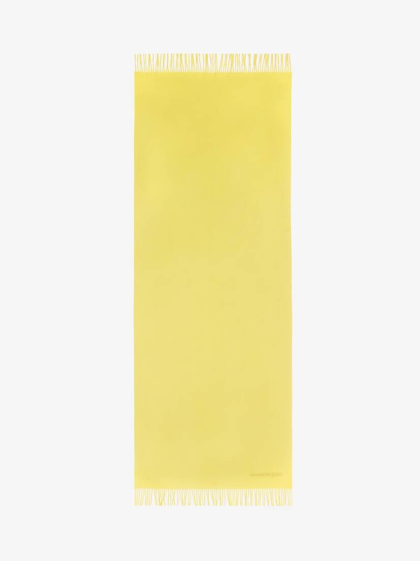 Women's Embroidered Stole in Lemon - 1