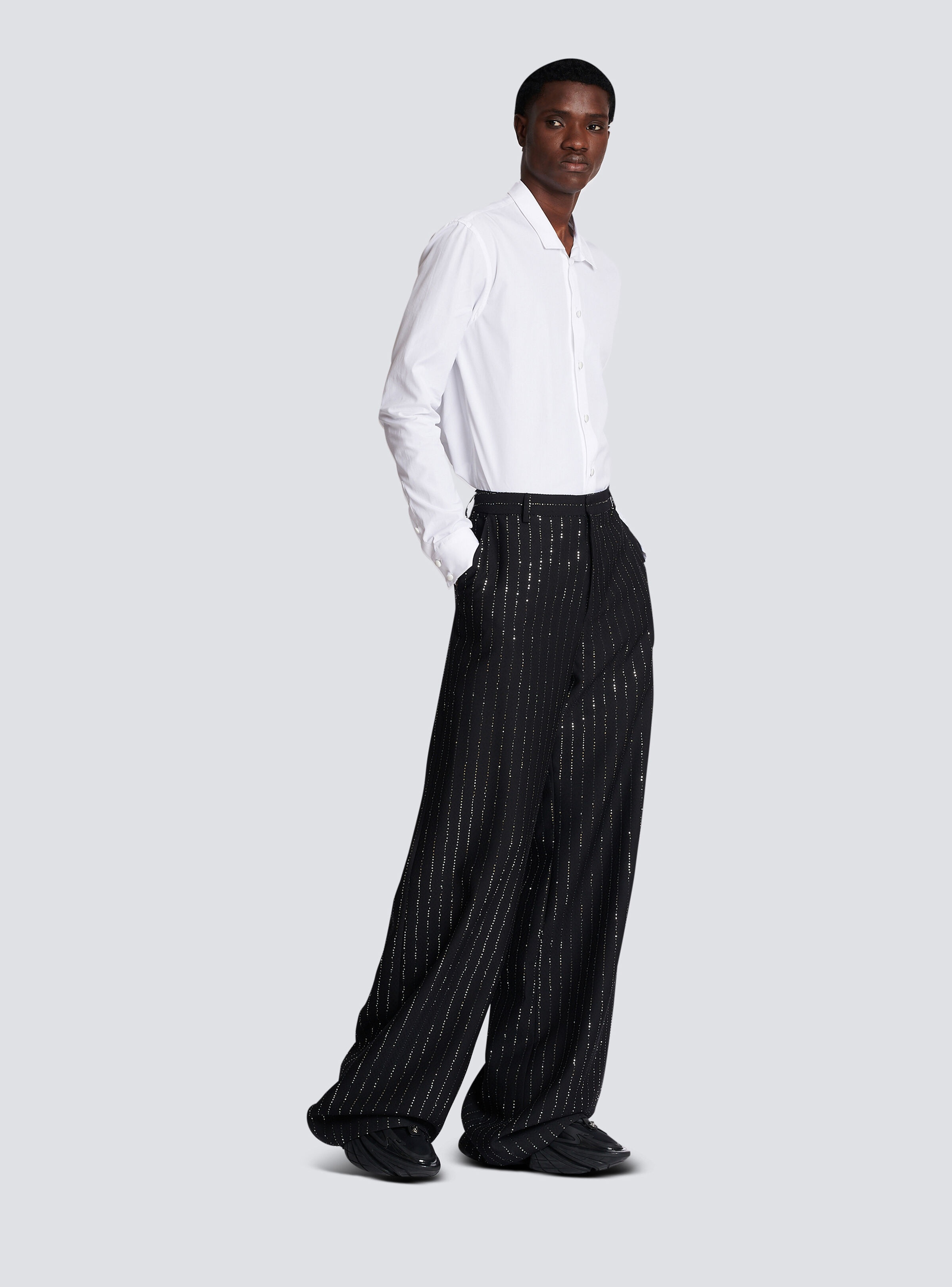 Trousers with sequin stripes - 3