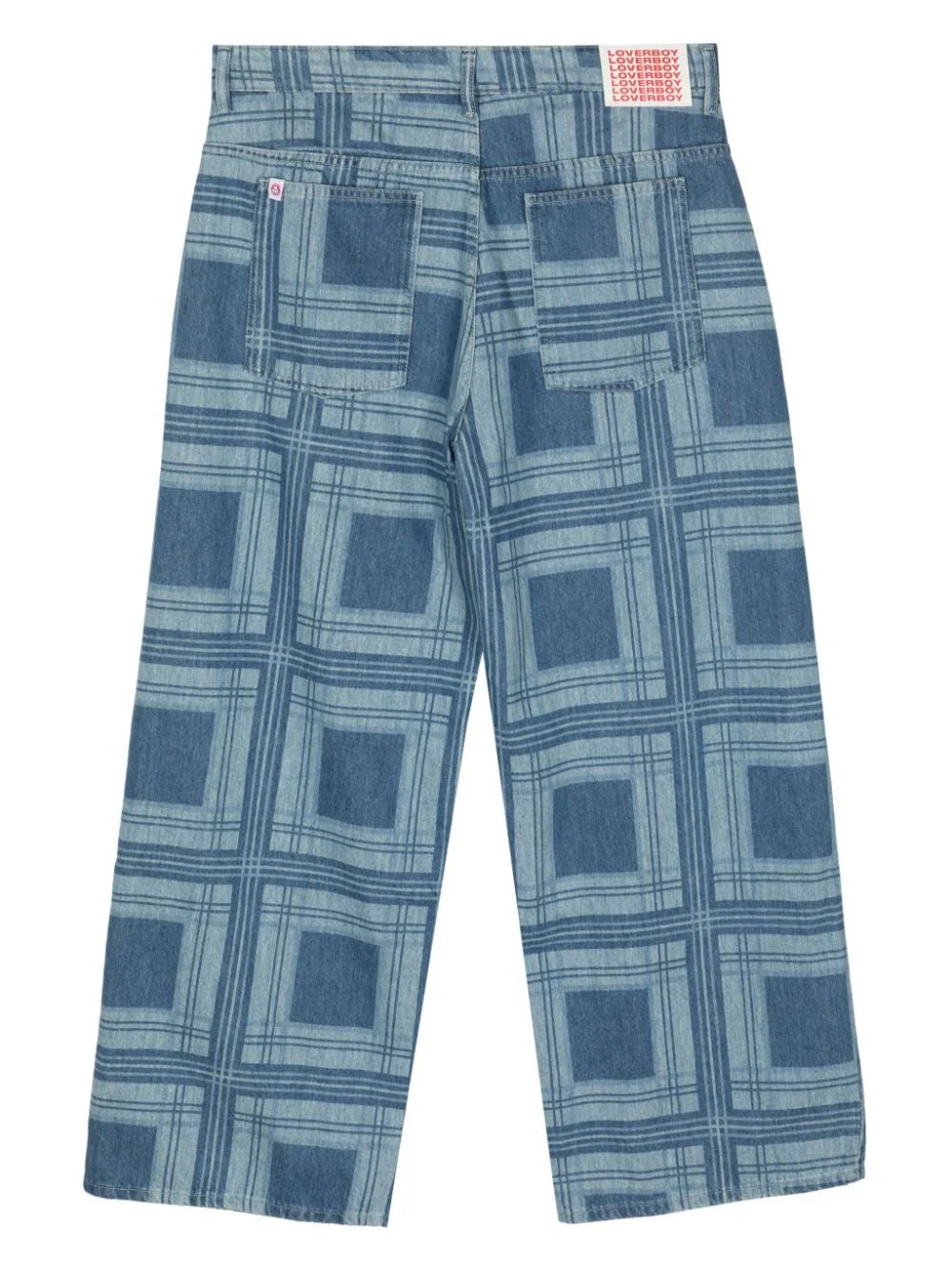 CHECK-PRINT STRAIGHT-LEG JEANS - 2