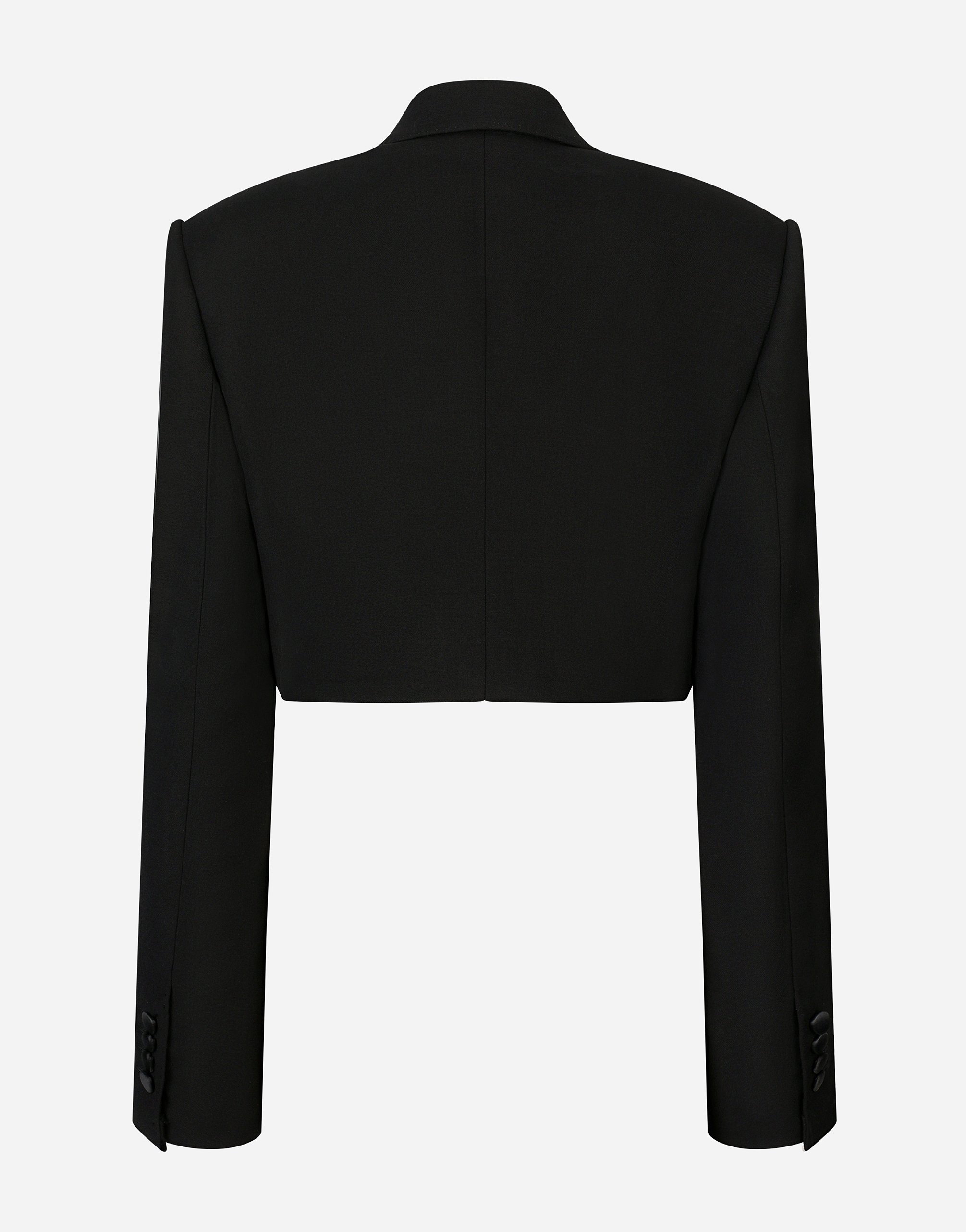 Short double wool tuxedo jacket - 2