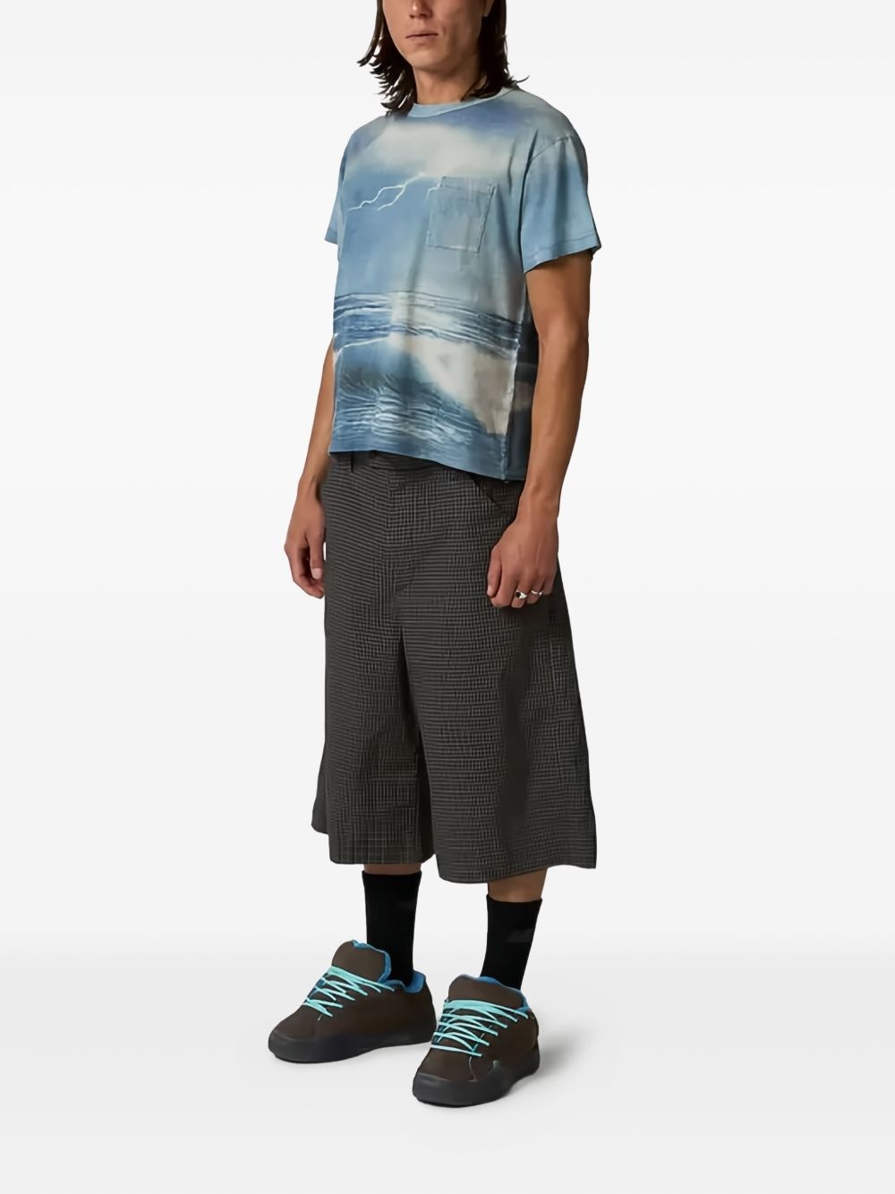 storm-print pocket T-shirt - 2
