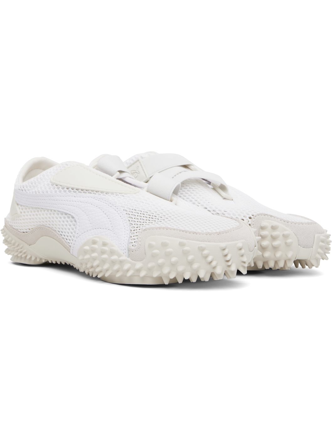 White & Gray Mostro Mesh Sneakers - 4