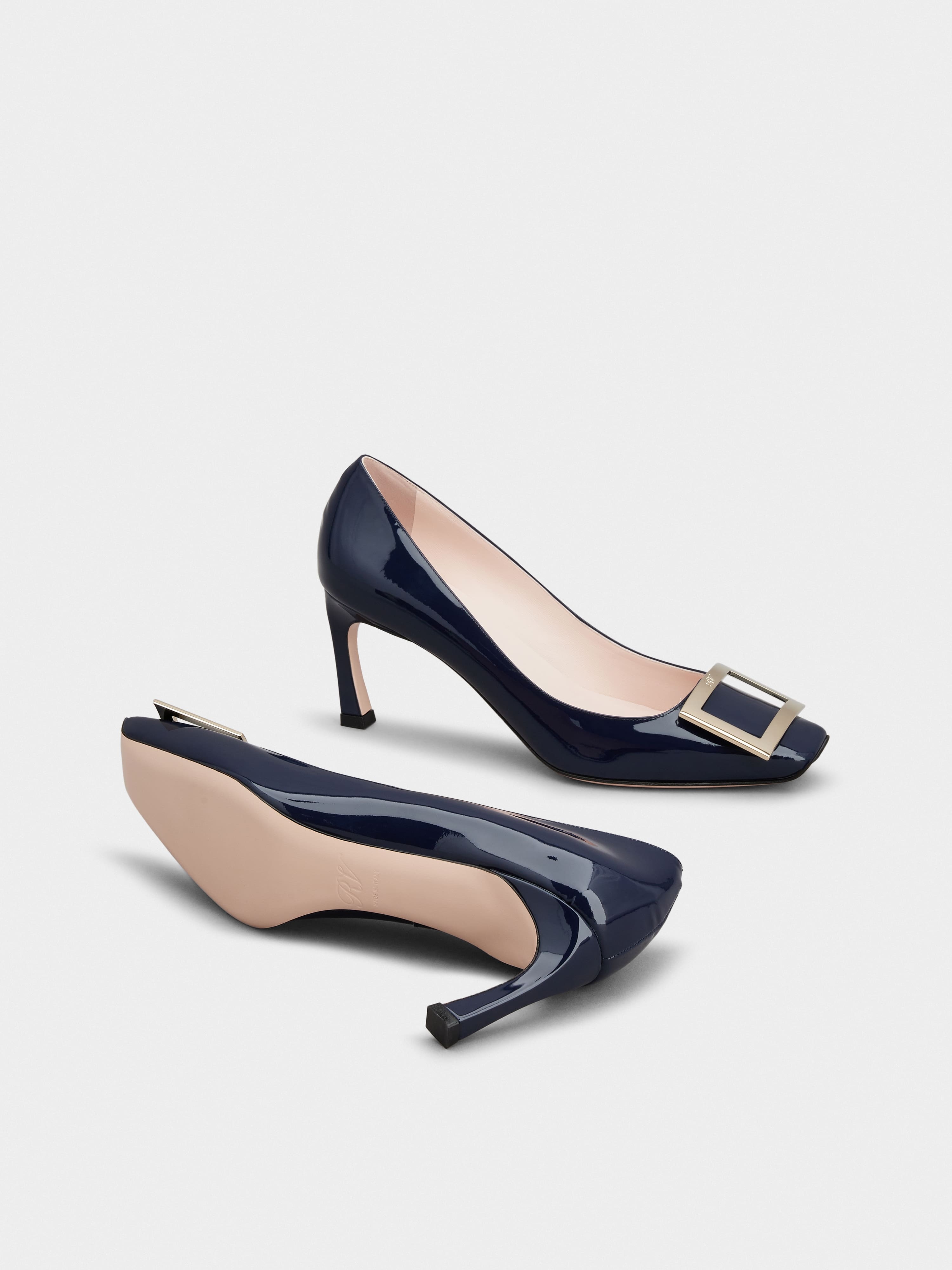 Trompette Metal Buckle Pumps in Patent Leather - 6