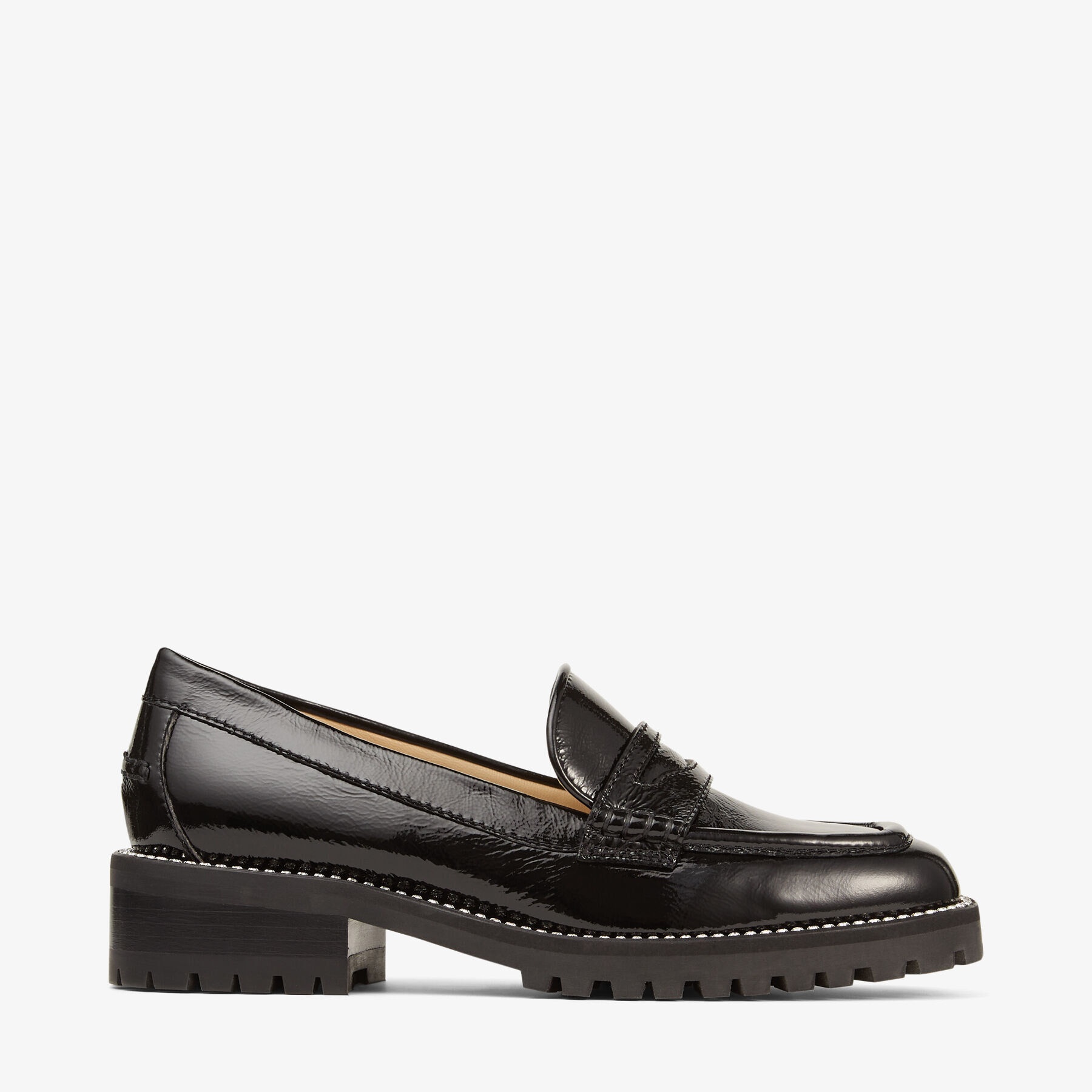 Deanna 30
Black Naplack Loafers with Crystal Embellishment - 1