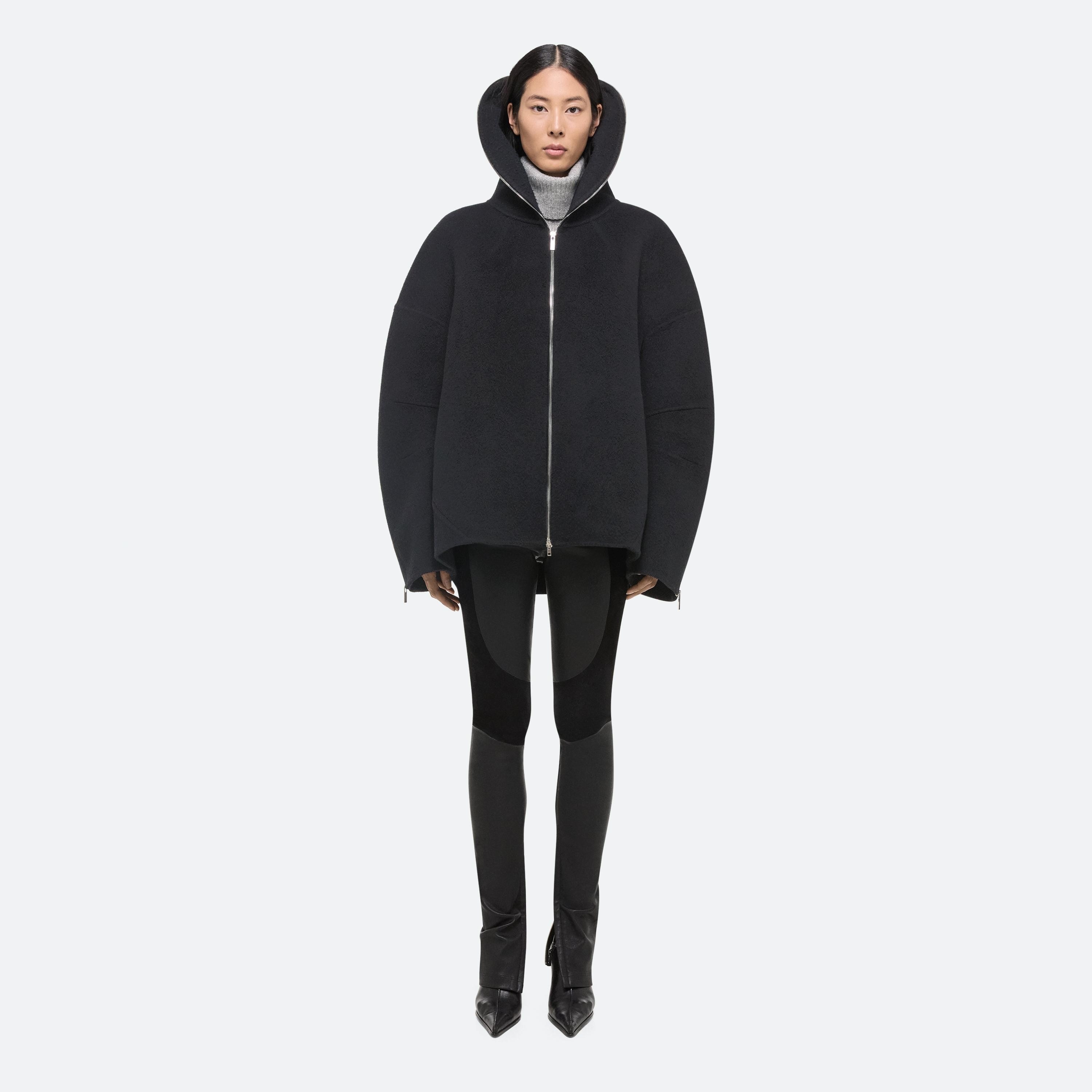 DOUBLE-FACED COCOON ZIP-UP - 5