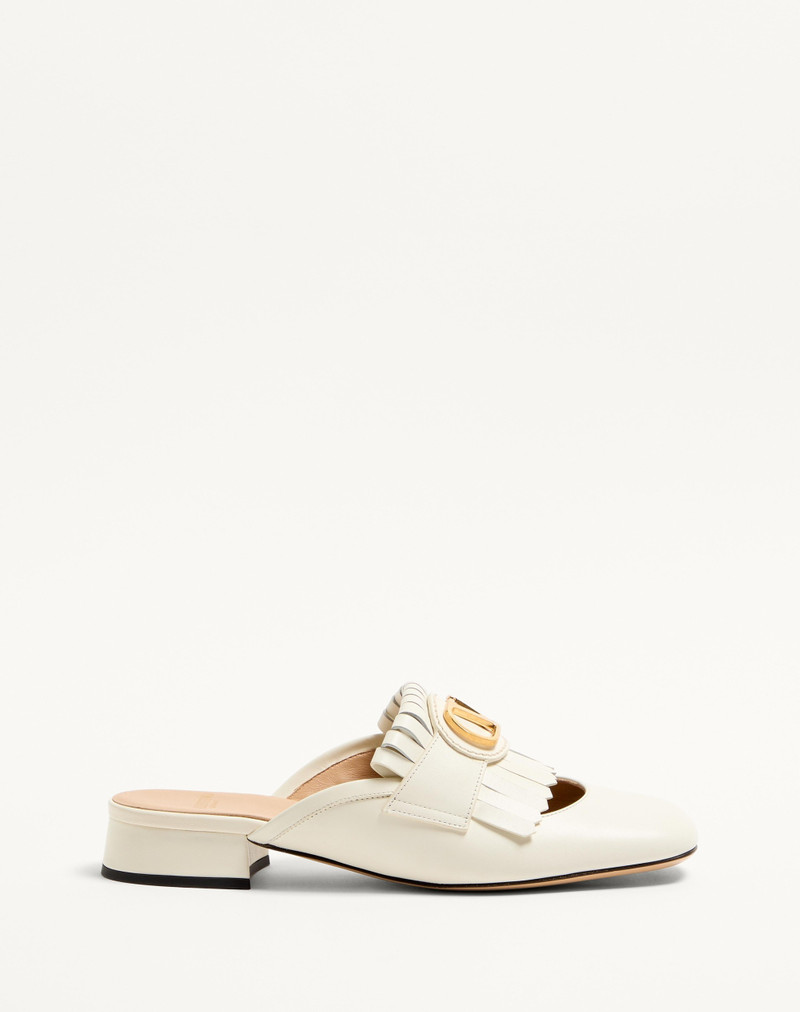 VLOGO SIGNATURE CALFSKIN MOCCASIN MULE WITH FRINGES 25MM 1