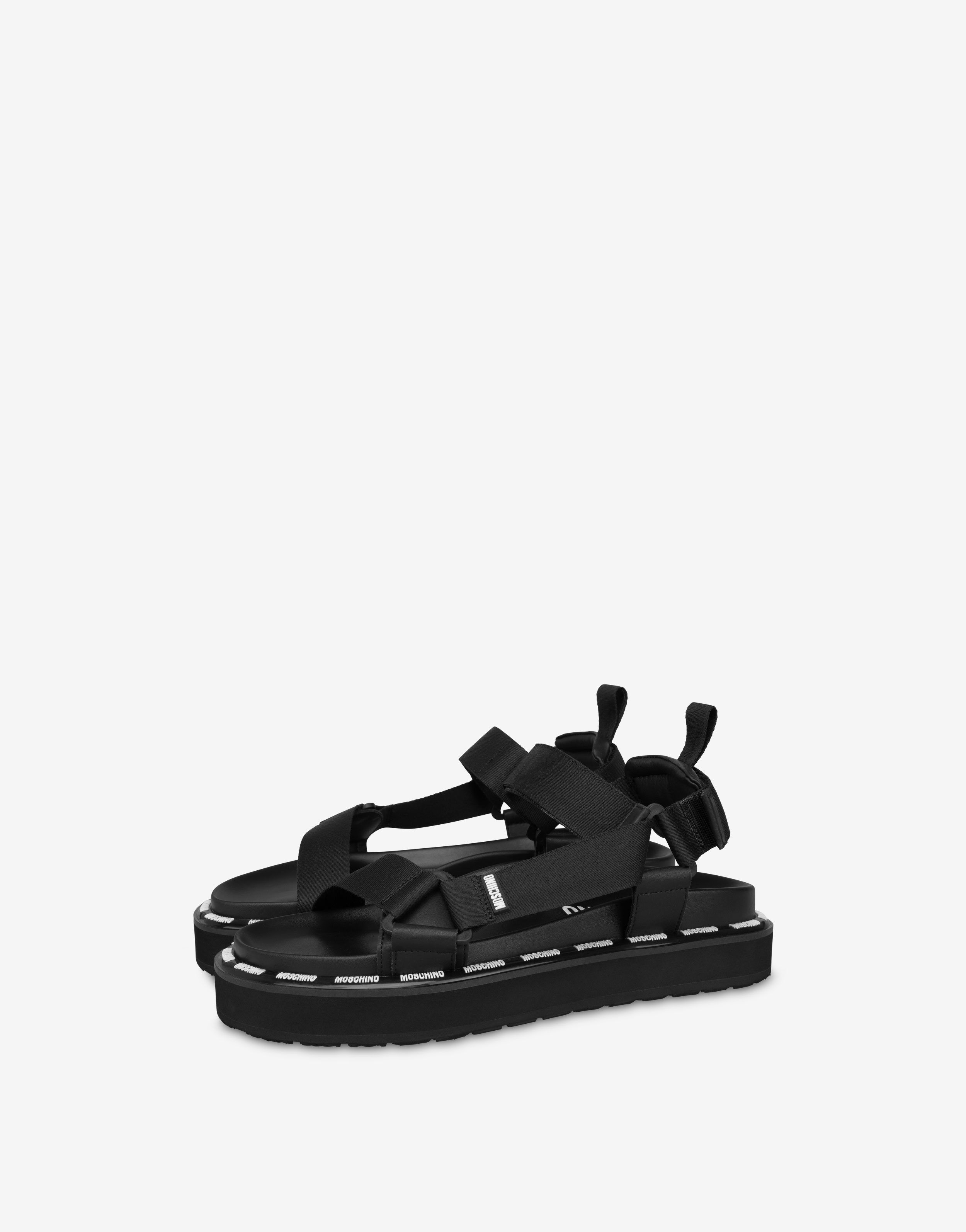 RUBBER LOGO FLATFORM SANDALS - 1