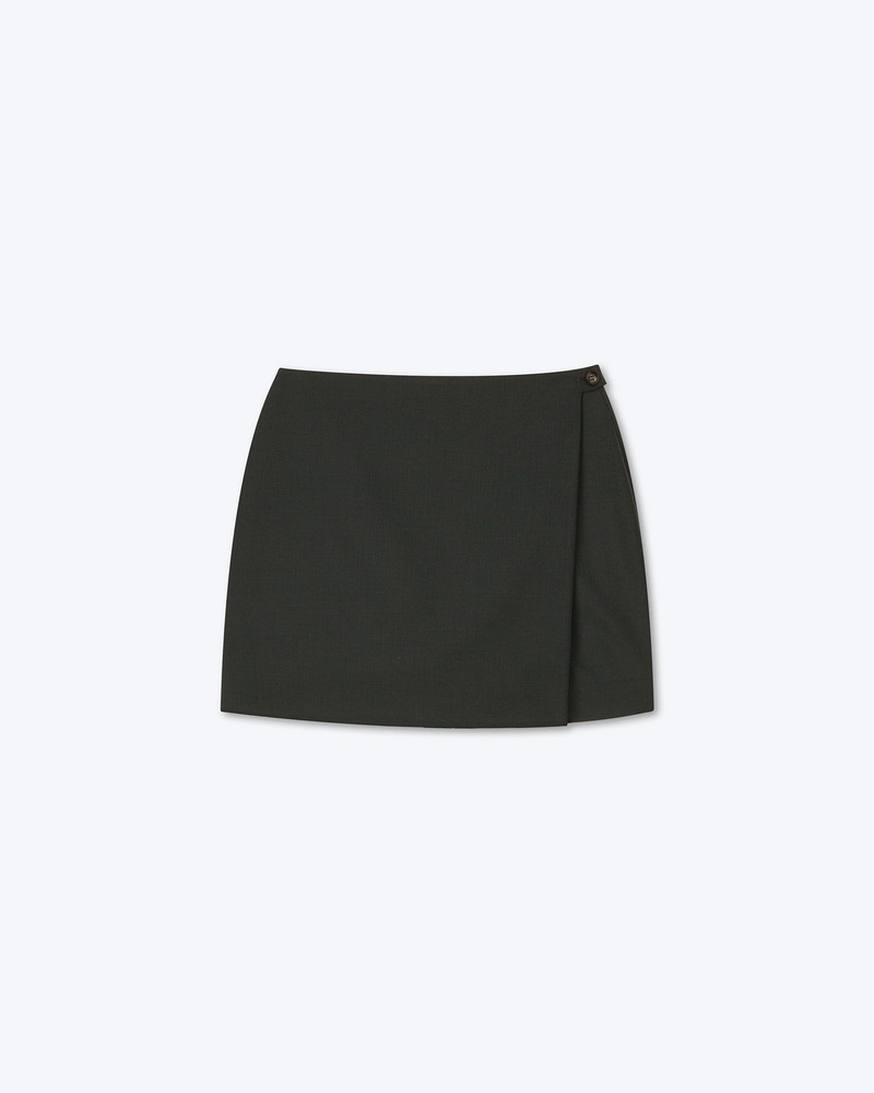 SVANA - Wrap mini skirt - Pine green 1