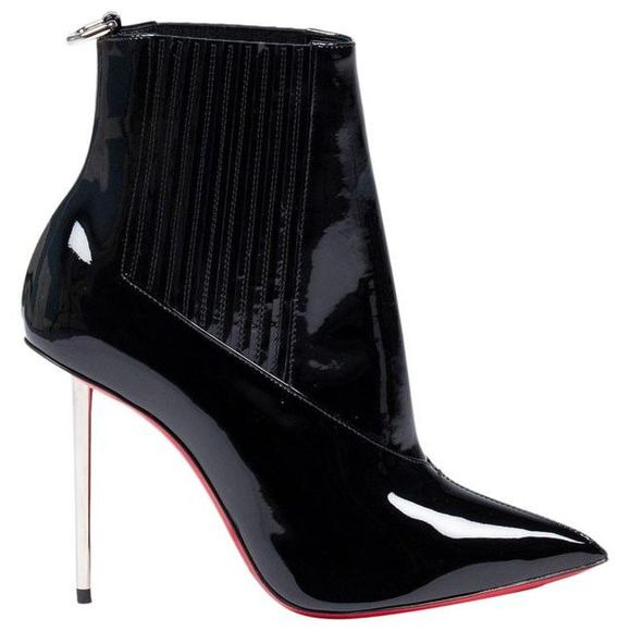 CHRISTIAN LOUBOUTIN Black Patent Leather 100 Epic Boots/Booties - 2