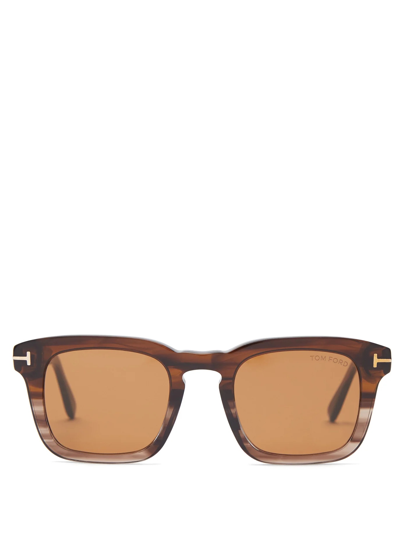 Square horn-effect acetate sunglasses - 1