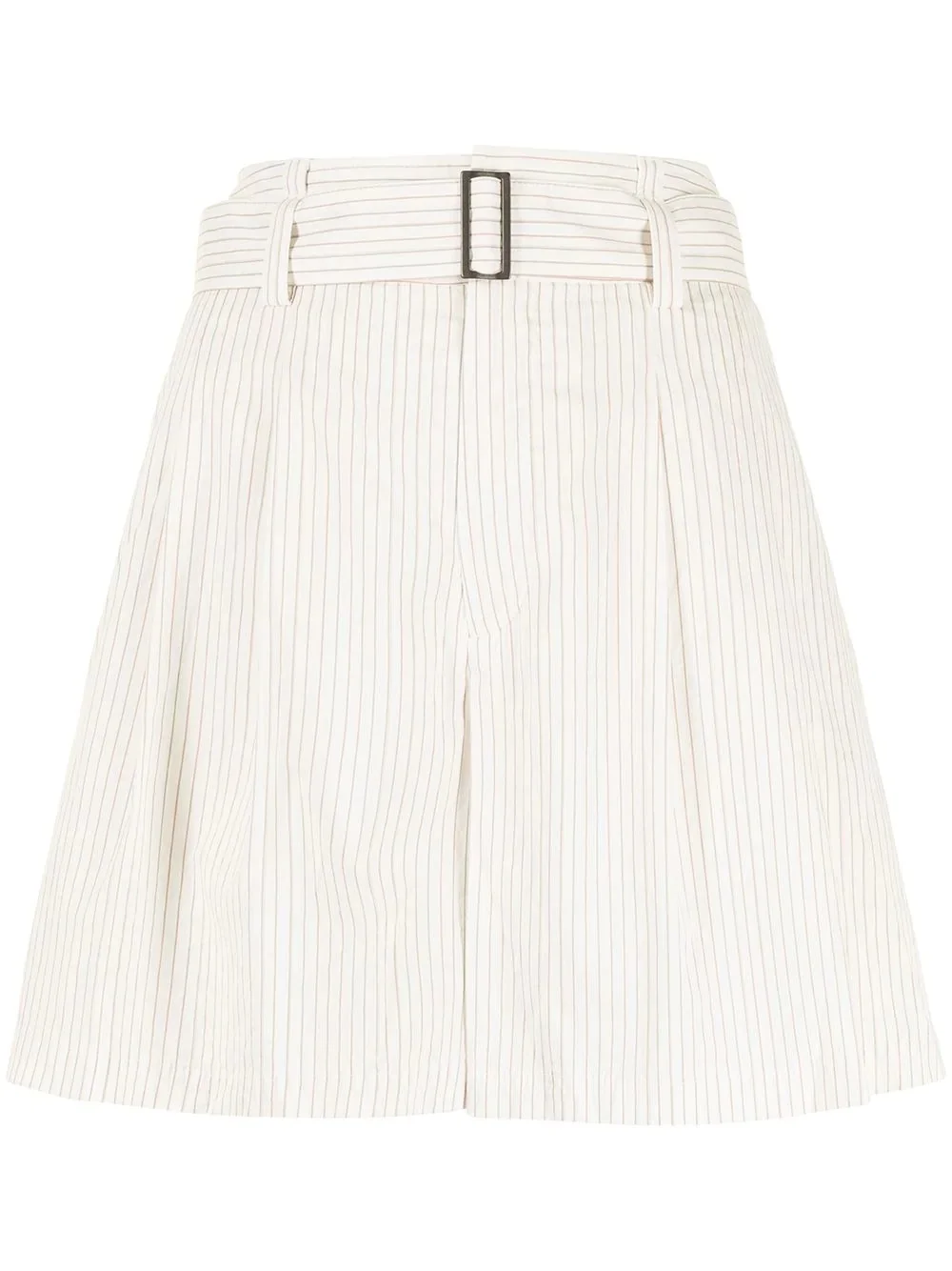 belted flared shorts - 1
