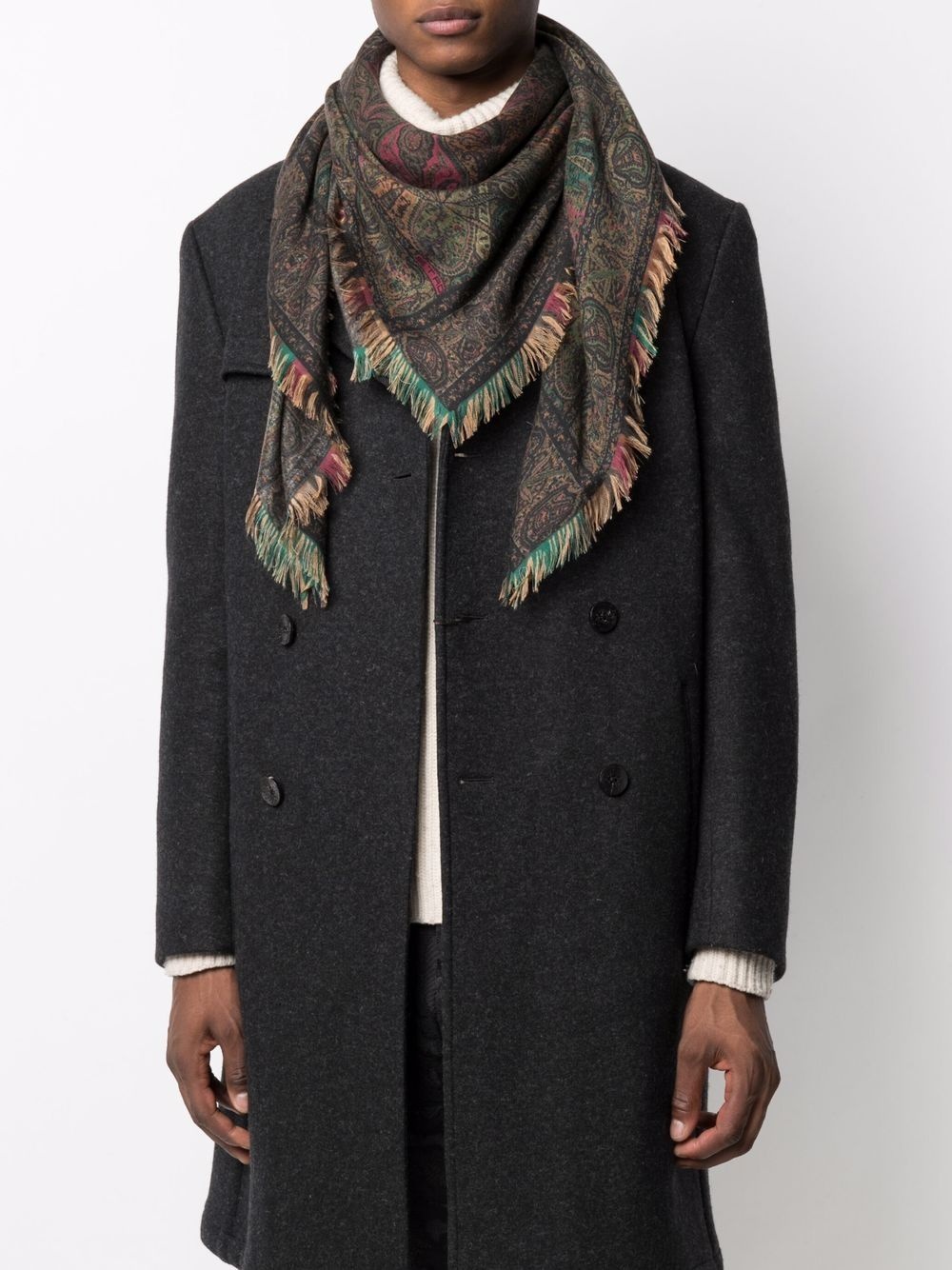 paisley-print fringed-edge scarf - 2