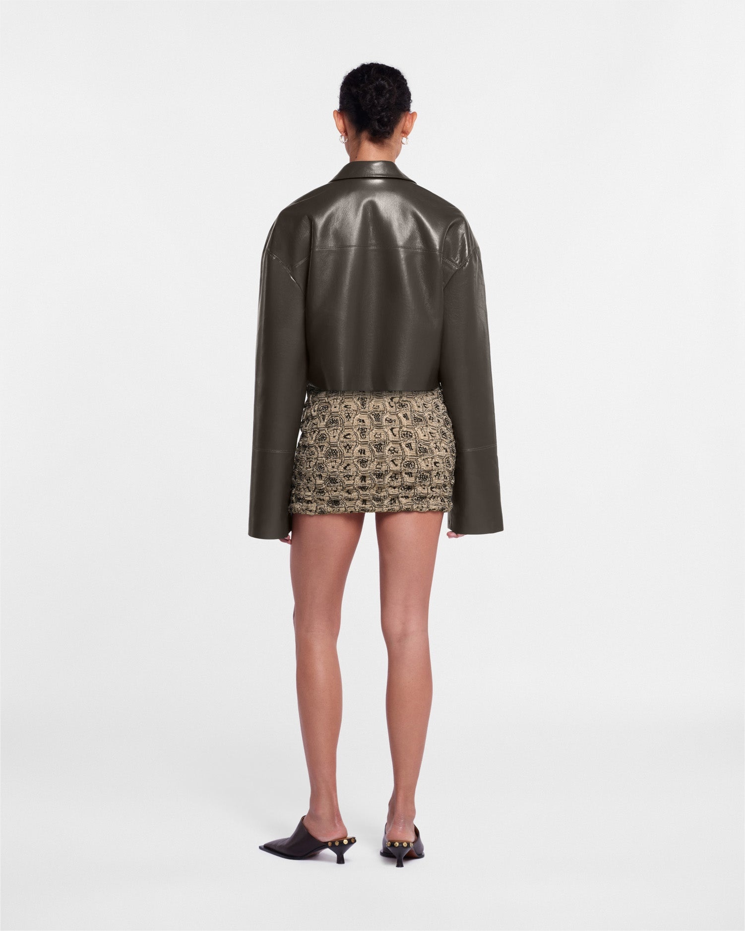 Nanushka Cropped Okobor™ Alt-Leather Shirt | REVERSIBLE