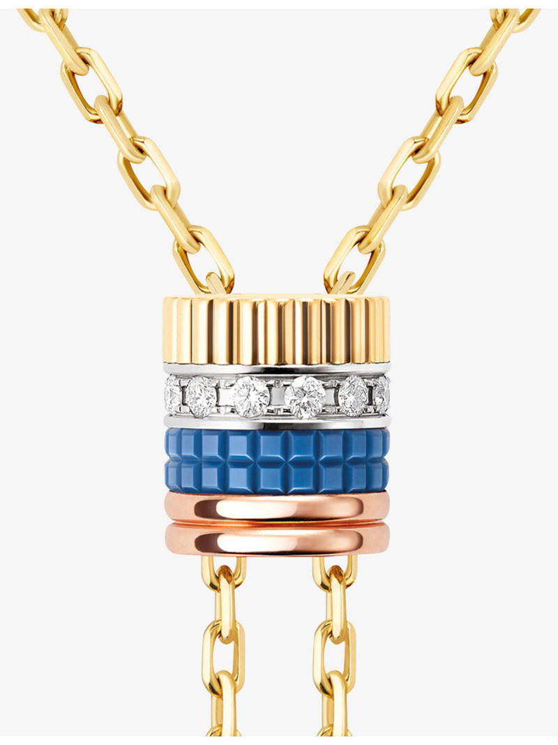 Boucheron Quatre Blue Edition large 18ct yellow-gold, white-gold, rose-gold, ceramic and 0.33ct round-cut diam outlook