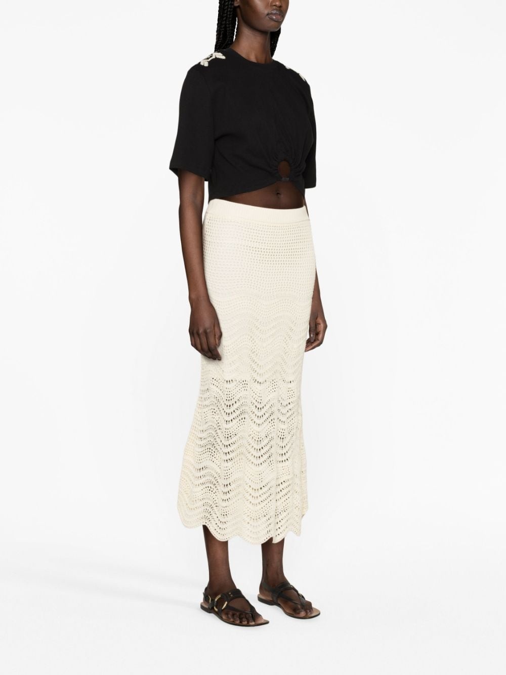 Ensenada embroidered cropped T-shirt - 4